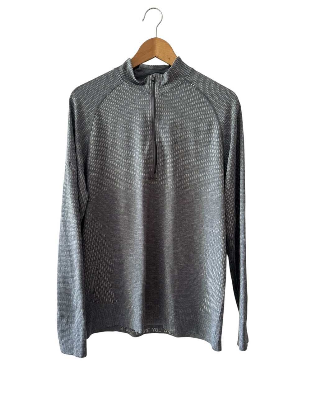Lululemon Men’s Metal Vent Tech 1/2 Zip Long Sleeve Shirt Heathered Grey Size M